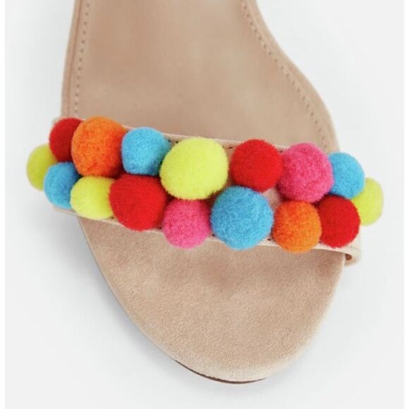 NWOB Hazel Pom Pom Embellished Heels by JUSTFAB - Picture 3 of 14